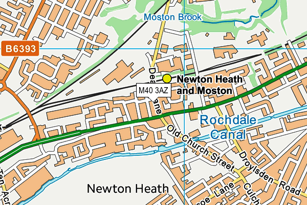 M40 3AZ map - OS VectorMap District (Ordnance Survey)