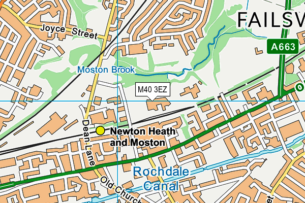 M40 3EZ map - OS VectorMap District (Ordnance Survey)