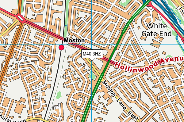 M40 3HZ map - OS VectorMap District (Ordnance Survey)