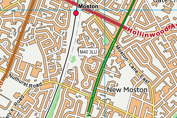 M40 3LU map - OS VectorMap District (Ordnance Survey)