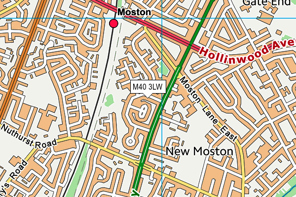 M40 3LW map - OS VectorMap District (Ordnance Survey)