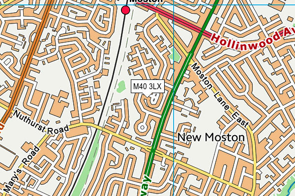 M40 3LX map - OS VectorMap District (Ordnance Survey)