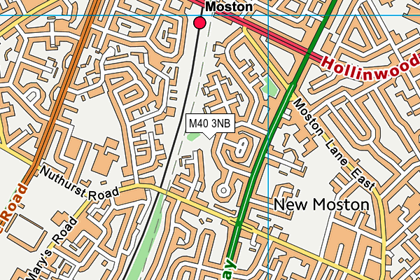 M40 3NB map - OS VectorMap District (Ordnance Survey)