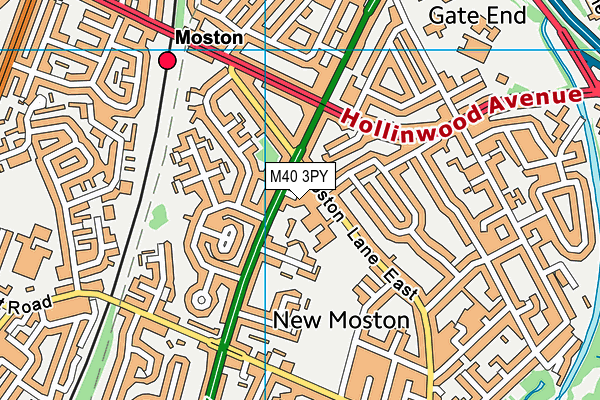 M40 3PY map - OS VectorMap District (Ordnance Survey)