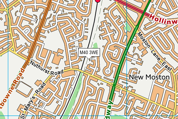 M40 3WE map - OS VectorMap District (Ordnance Survey)