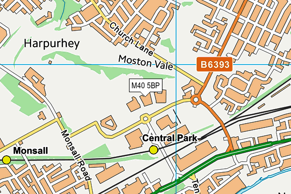 M40 5BP map - OS VectorMap District (Ordnance Survey)