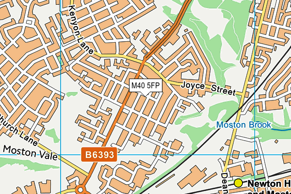 M40 5FP map - OS VectorMap District (Ordnance Survey)