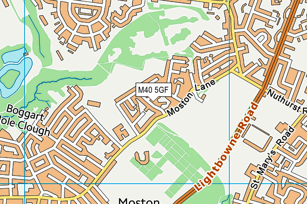 M40 5GF map - OS VectorMap District (Ordnance Survey)