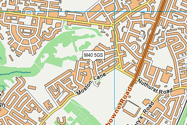 M40 5GS map - OS VectorMap District (Ordnance Survey)