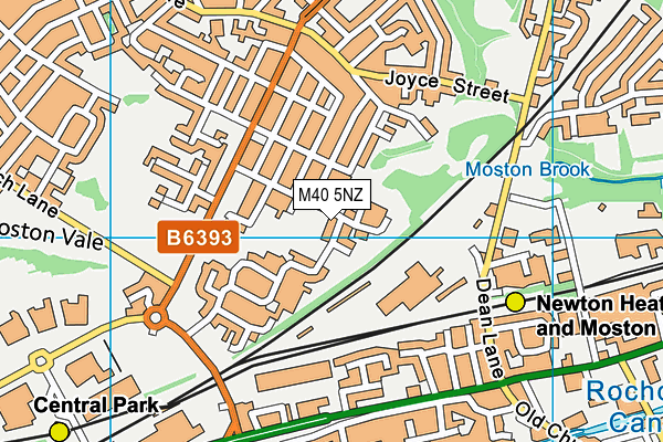 M40 5NZ map - OS VectorMap District (Ordnance Survey)