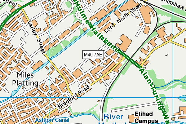 M40 7AE map - OS VectorMap District (Ordnance Survey)