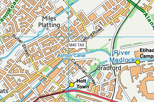 M40 7AX map - OS VectorMap District (Ordnance Survey)