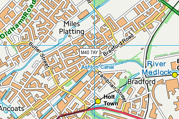 M40 7AY map - OS VectorMap District (Ordnance Survey)