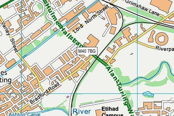 M40 7BG map - OS VectorMap District (Ordnance Survey)