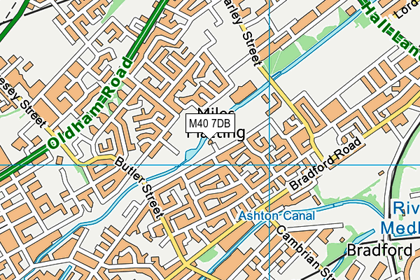 M40 7DB map - OS VectorMap District (Ordnance Survey)