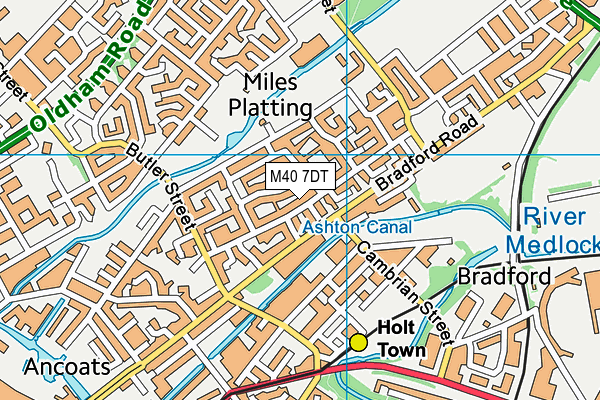 M40 7DT map - OS VectorMap District (Ordnance Survey)