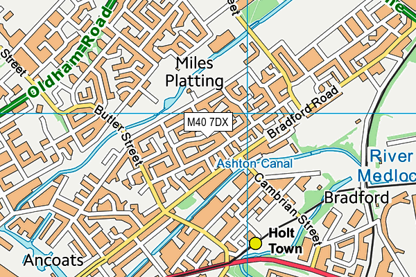 M40 7DX map - OS VectorMap District (Ordnance Survey)