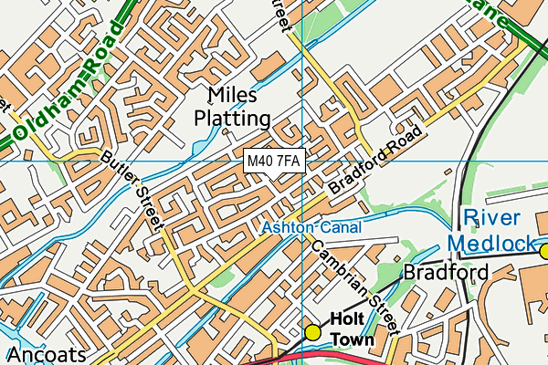 M40 7FA map - OS VectorMap District (Ordnance Survey)