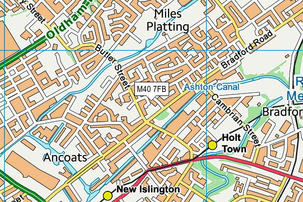 M40 7FB map - OS VectorMap District (Ordnance Survey)