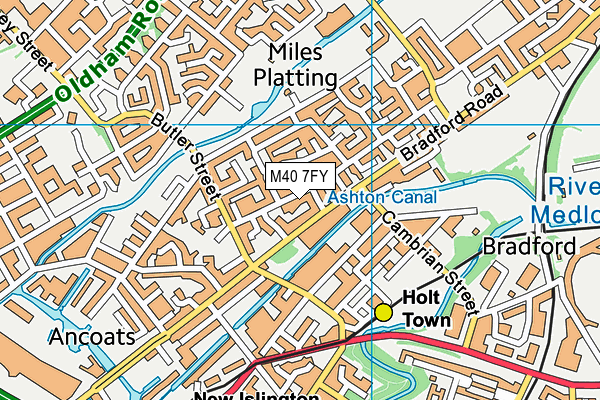 M40 7FY map - OS VectorMap District (Ordnance Survey)