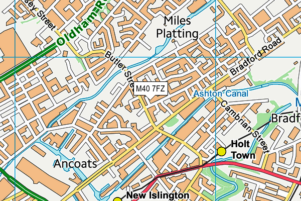 M40 7FZ map - OS VectorMap District (Ordnance Survey)