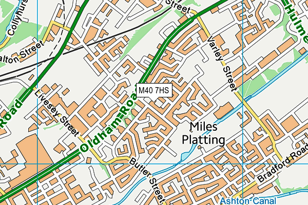 M40 7HS map - OS VectorMap District (Ordnance Survey)