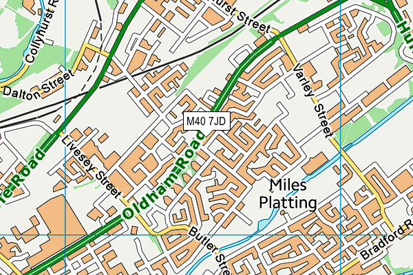 M40 7JD map - OS VectorMap District (Ordnance Survey)