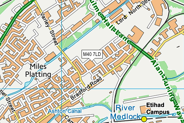 M40 7LD map - OS VectorMap District (Ordnance Survey)