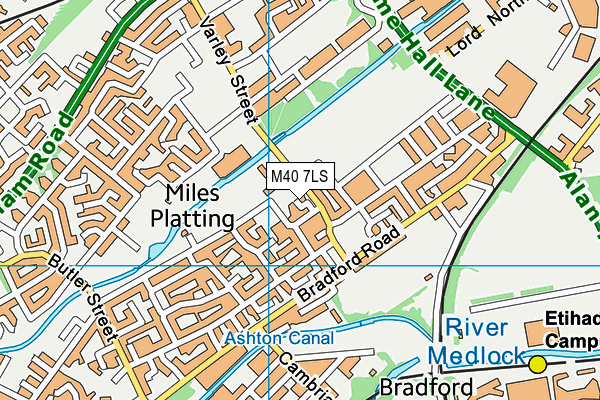 M40 7LS map - OS VectorMap District (Ordnance Survey)