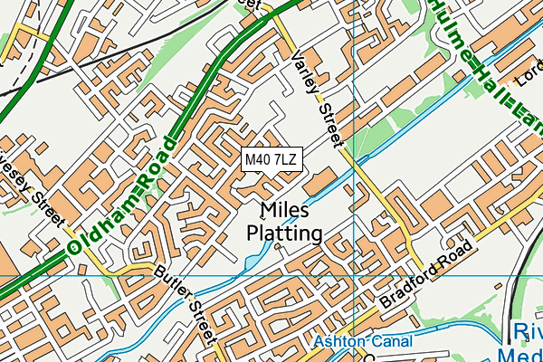 M40 7LZ map - OS VectorMap District (Ordnance Survey)