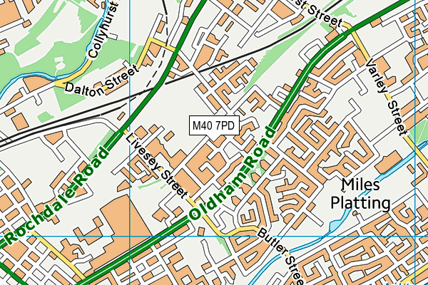 M40 7PD map - OS VectorMap District (Ordnance Survey)