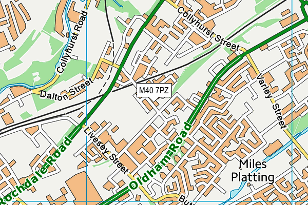 M40 7PZ map - OS VectorMap District (Ordnance Survey)