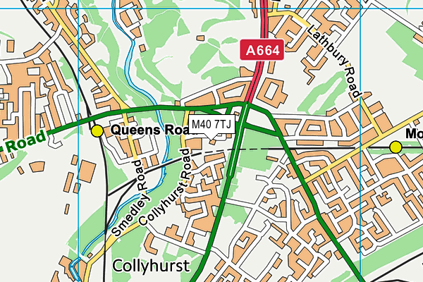 M40 7TJ map - OS VectorMap District (Ordnance Survey)