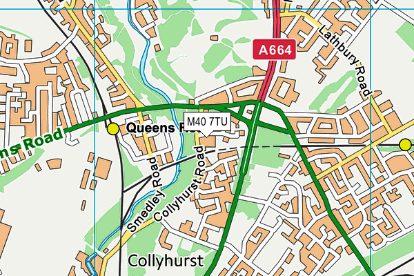 M40 7TU map - OS VectorMap District (Ordnance Survey)