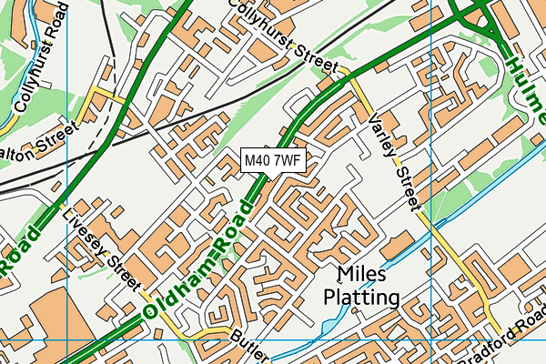 M40 7WF map - OS VectorMap District (Ordnance Survey)