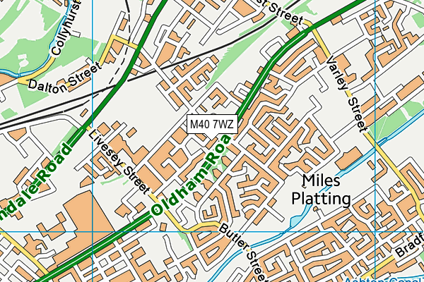 M40 7WZ map - OS VectorMap District (Ordnance Survey)