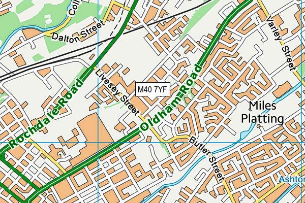 M40 7YF map - OS VectorMap District (Ordnance Survey)