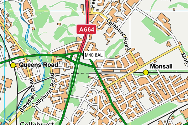 M40 8AL map - OS VectorMap District (Ordnance Survey)