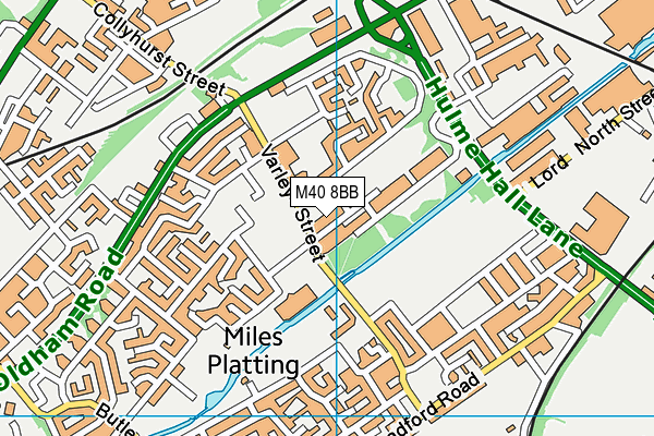 M40 8BB map - OS VectorMap District (Ordnance Survey)