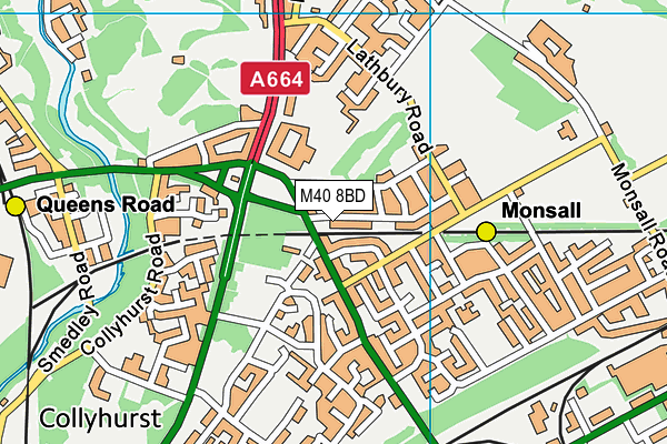 M40 8BD map - OS VectorMap District (Ordnance Survey)