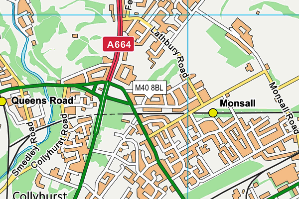 M40 8BL map - OS VectorMap District (Ordnance Survey)