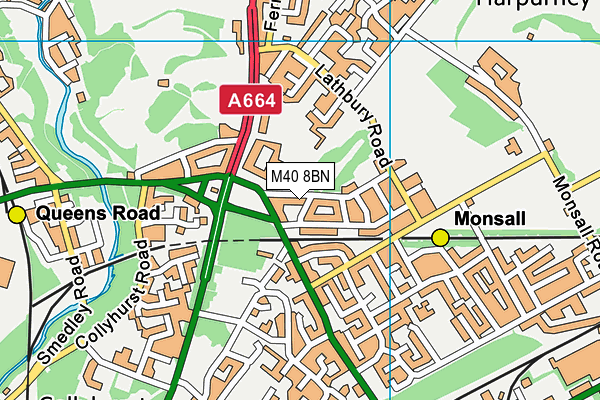 M40 8BN map - OS VectorMap District (Ordnance Survey)