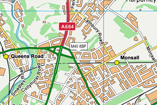 M40 8BP map - OS VectorMap District (Ordnance Survey)