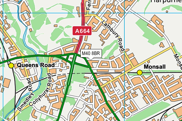 M40 8BR map - OS VectorMap District (Ordnance Survey)