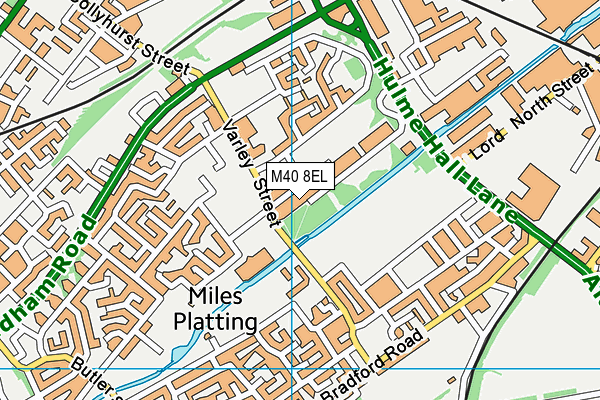 M40 8EL map - OS VectorMap District (Ordnance Survey)