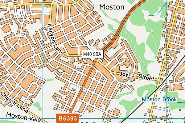 M40 9BA map - OS VectorMap District (Ordnance Survey)