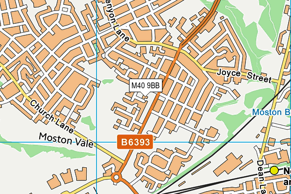 M40 9BB map - OS VectorMap District (Ordnance Survey)