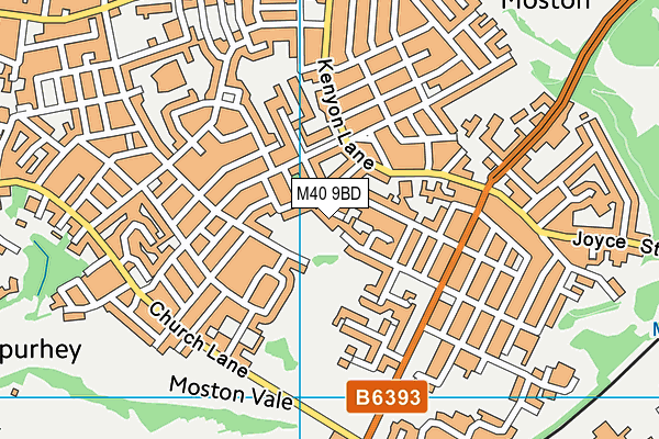 M40 9BD map - OS VectorMap District (Ordnance Survey)