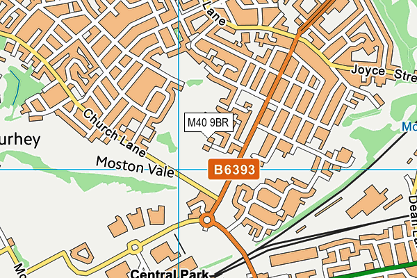 M40 9BR map - OS VectorMap District (Ordnance Survey)