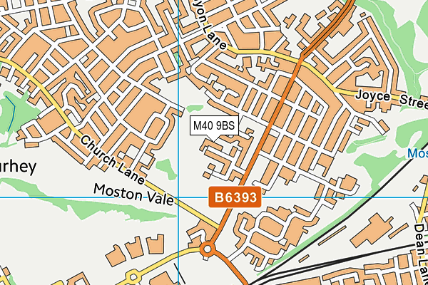 M40 9BS map - OS VectorMap District (Ordnance Survey)